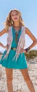 NWT! Shyanne Faux Suede Fringe Vest!